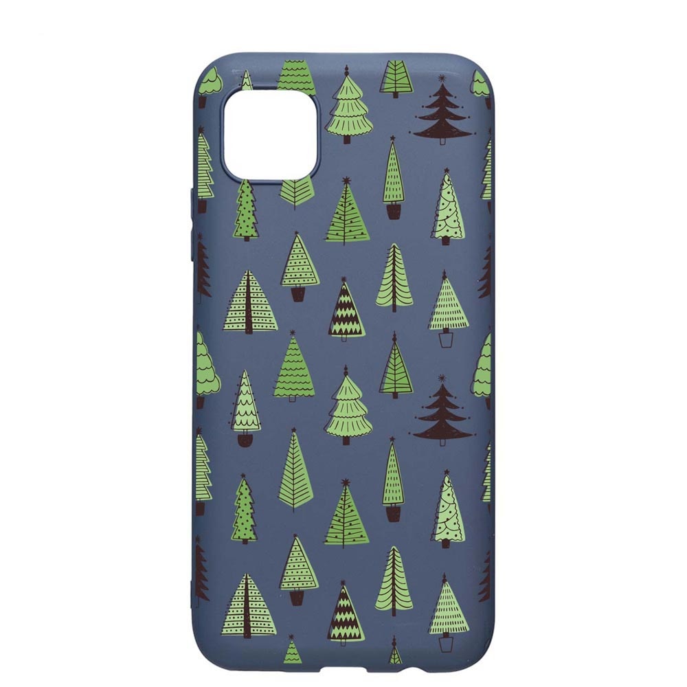 Husa Silicon Compatibila Cu Apple iPhone 11 Pro Max, Christmas Tree Shapes, rezistenta la uzura, anti-alunecare, AlaskanBlue, AB872