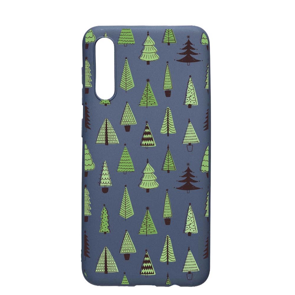 Husa Silicon Compatibila Cu Samsung Galaxy A50, Christmas Tree Shapes, rezistenta la uzura, anti-alunecare, AlaskanBlue, AB872