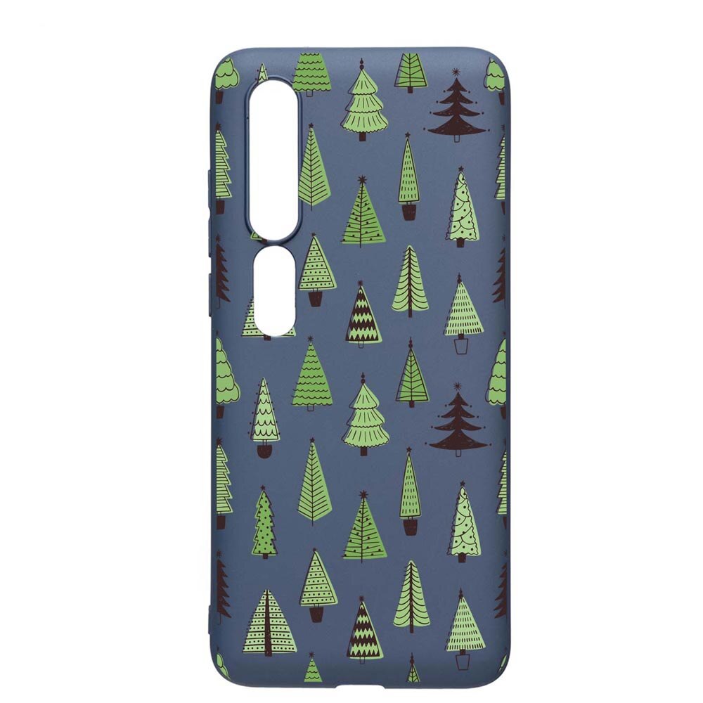 Husa Silicon Compatibila Cu Xiaomi Mi 10 / Mi 10 Pro, Christmas Tree Shapes, rezistenta la uzura, anti-alunecare, AlaskanBlue, AB872