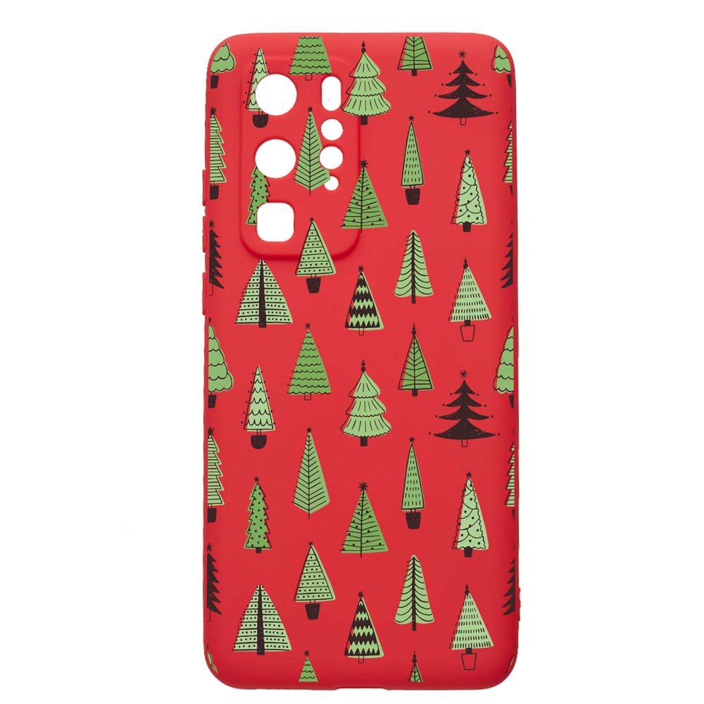 Husa Silicon Compatibila Cu Huawei P40 Pro, Christmas Tree Shapes, rezistenta la uzura, anti-alunecare, Red, R872