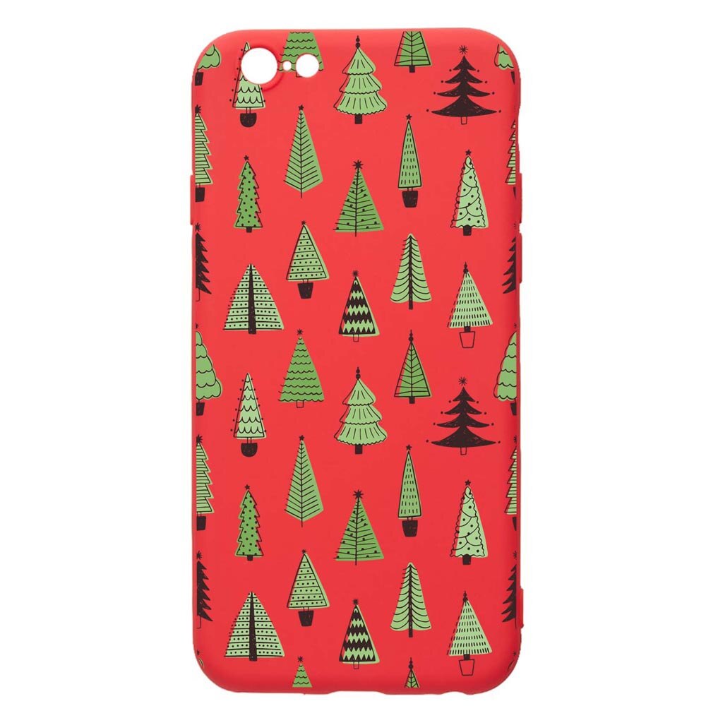 Husa Silicon Compatibila Cu Apple iPhone 6S / 6, Christmas Tree Shapes, rezistenta la uzura, anti-alunecare, Red, R872