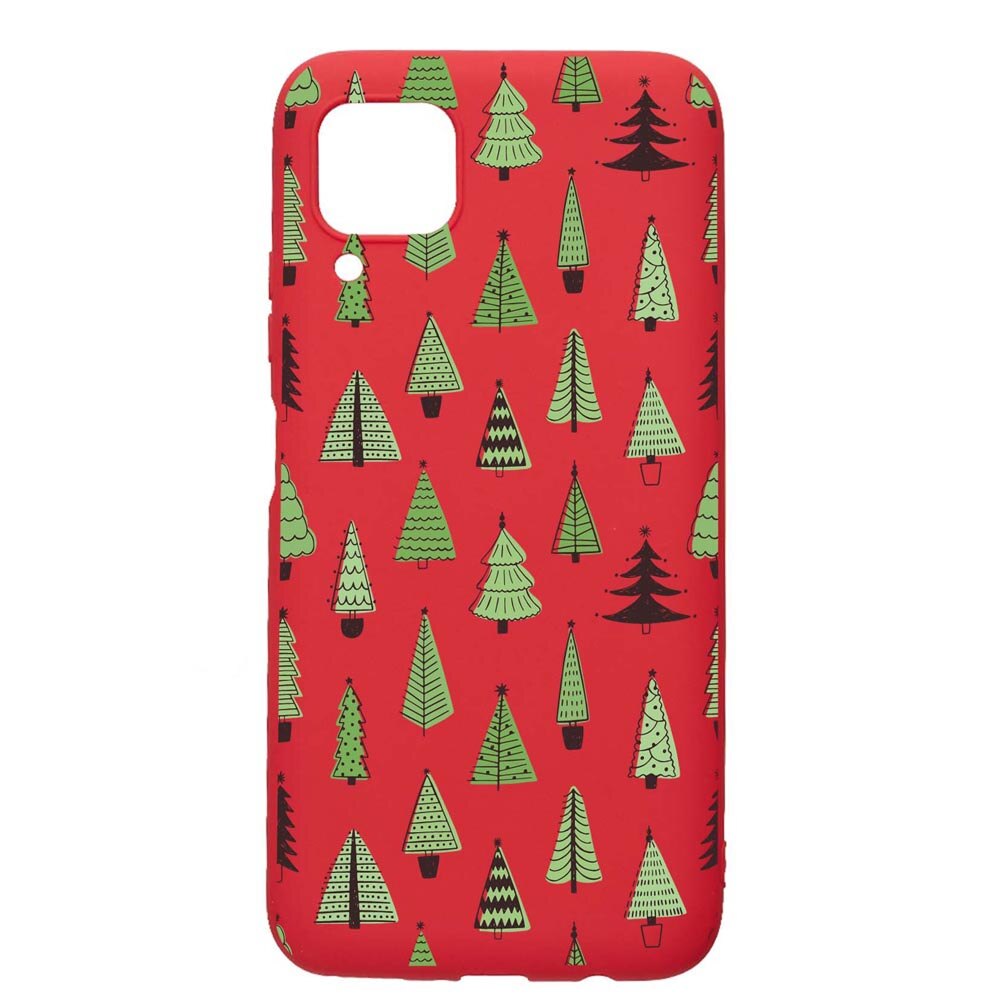 Husa Silicon Compatibila Cu Huawei P40 Lite, Christmas Tree Shapes, rezistenta la uzura, anti-alunecare, Red, R872