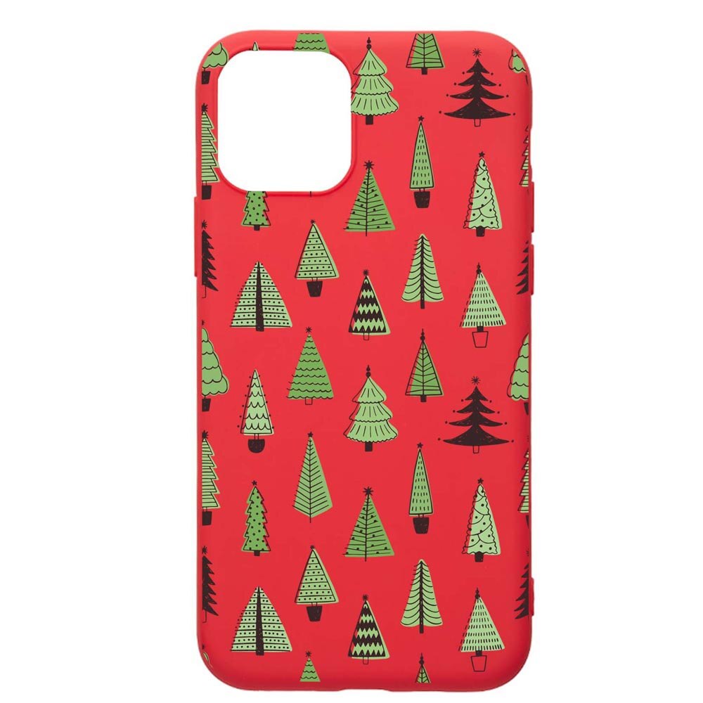 Husa Silicon Compatibila Cu Apple iPhone 11 Pro, Christmas Tree Shapes, rezistenta la uzura, anti-alunecare, Red, R872