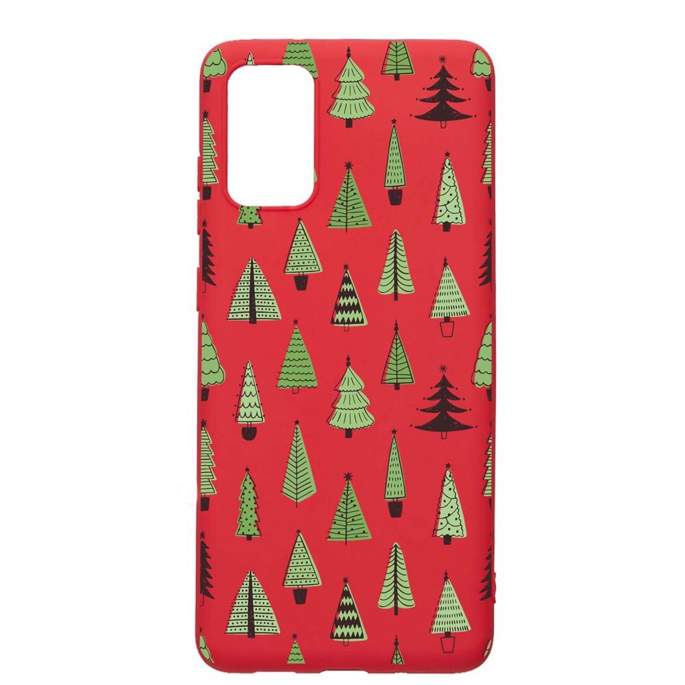 Husa Silicon Compatibila Cu Samsung Galaxy S20, Christmas Tree Shapes, rezistenta la uzura, anti-alunecare, Red, R872