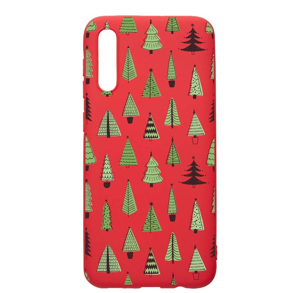 Husa Silicon Compatibila Cu Samsung Galaxy A50, Christmas Tree Shapes, rezistenta la uzura, anti-alunecare, Red, R872