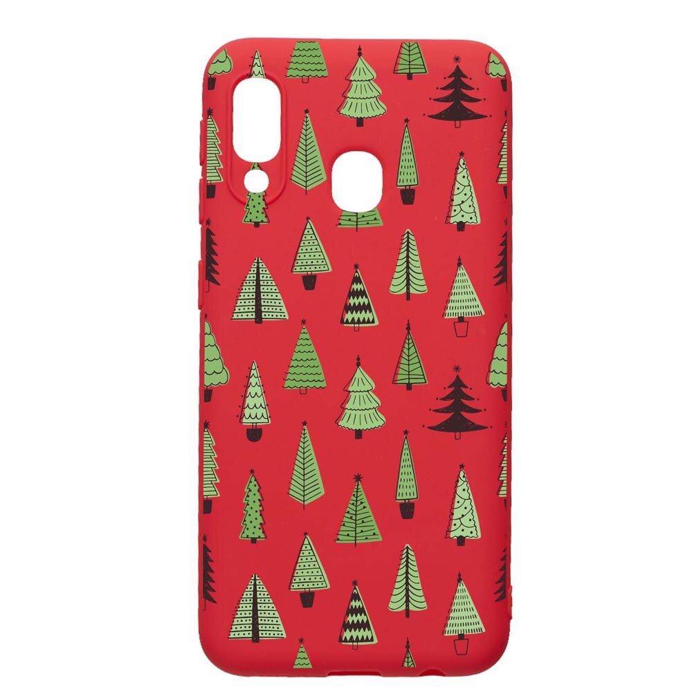 Husa Silicon Compatibila Cu Samsung Galaxy A20e, Christmas Tree Shapes, rezistenta la uzura, anti-alunecare, Red, R872