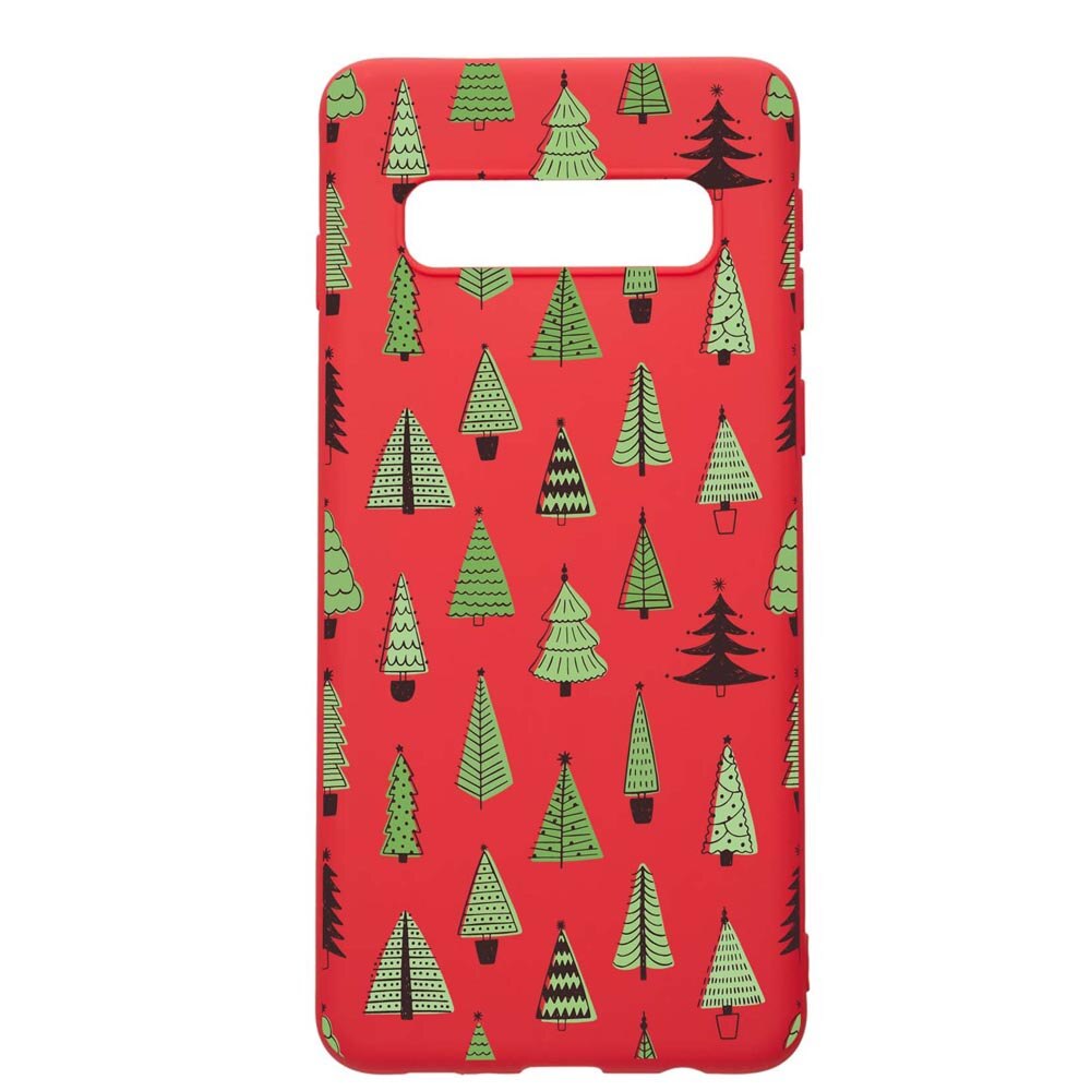 Husa Silicon Compatibila Cu Samsung Galaxy S10, Christmas Tree Shapes, rezistenta la uzura, anti-alunecare, Red, R872