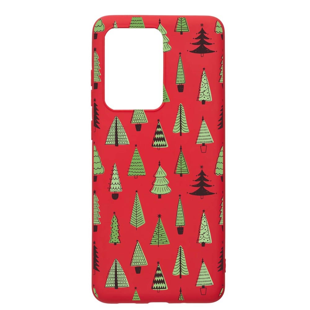 Husa Silicon Compatibila Cu Samsung Galaxy S20 Ultra, Christmas Tree Shapes, rezistenta la uzura, anti-alunecare, Red, R872
