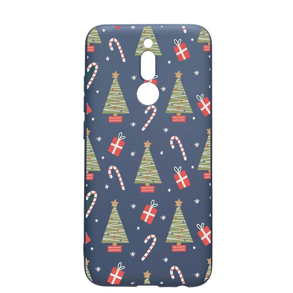 Husa Silicon Compatibila Cu Xiaomi Redmi 8, Christmas Pattern, rezistenta la uzura, anti-alunecare, AlaskanBlue, AB873
