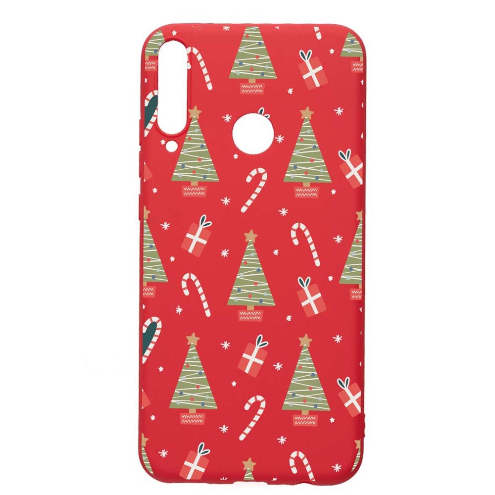 Husa Silicon Compatibila Cu Huawei P40 Lite E, Christmas Pattern, rezistenta la uzura, anti-alunecare, Red, R873