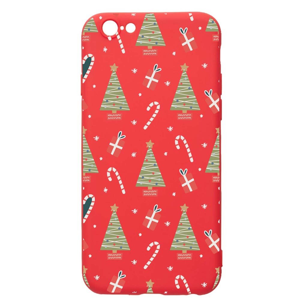 Husa Silicon Compatibila Cu Apple iPhone 6S / 6, Christmas Pattern, rezistenta la uzura, anti-alunecare, Red, R873