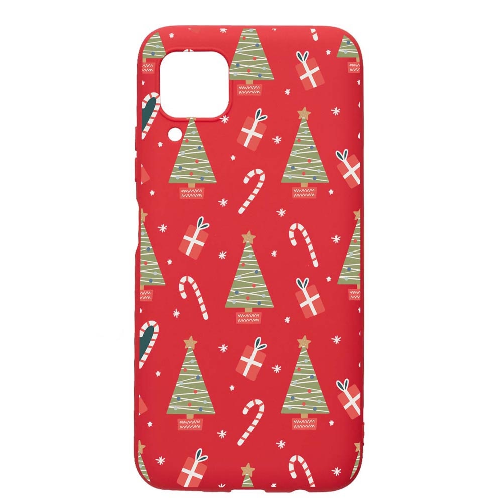 Husa Silicon Compatibila Cu Huawei P40 Lite, Christmas Pattern, rezistenta la uzura, anti-alunecare, Red, R873