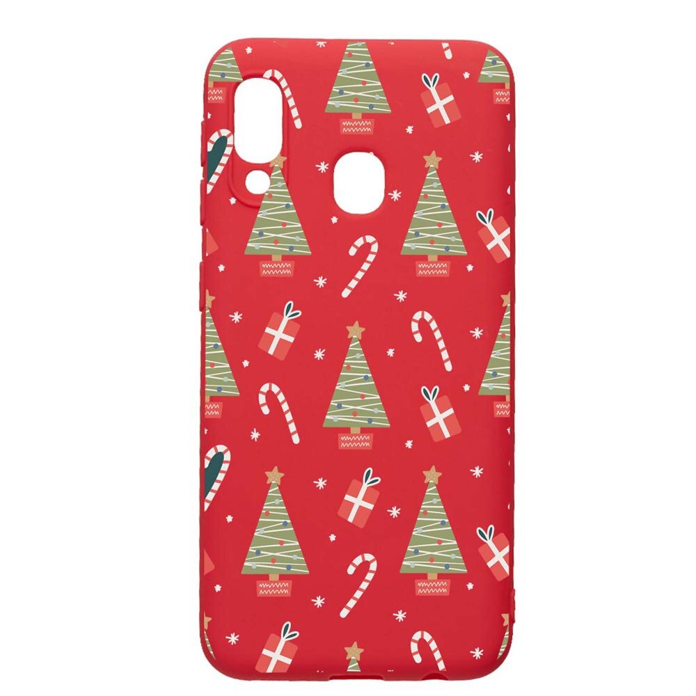 Husa Silicon Compatibila Cu Samsung Galaxy A20e, Christmas Pattern, rezistenta la uzura, anti-alunecare, Red, R873