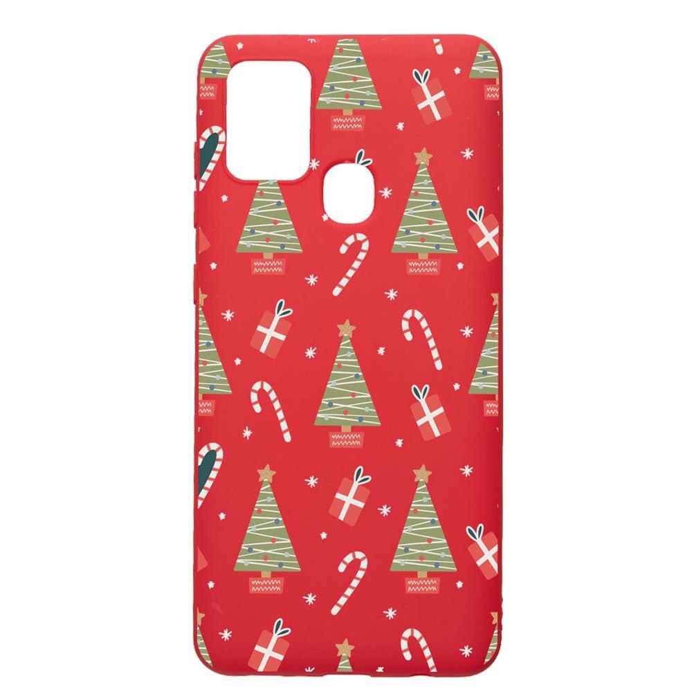 Husa Silicon Compatibila Cu Samsung Galaxy A21s, Christmas Pattern, rezistenta la uzura, anti-alunecare, Red, R873