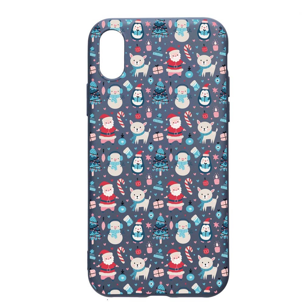 Husa Silicon Compatibila Cu Apple iPhone XS / X, Christmas Ornaments, rezistenta la uzura, anti-alunecare, AlaskanBlue, AB876