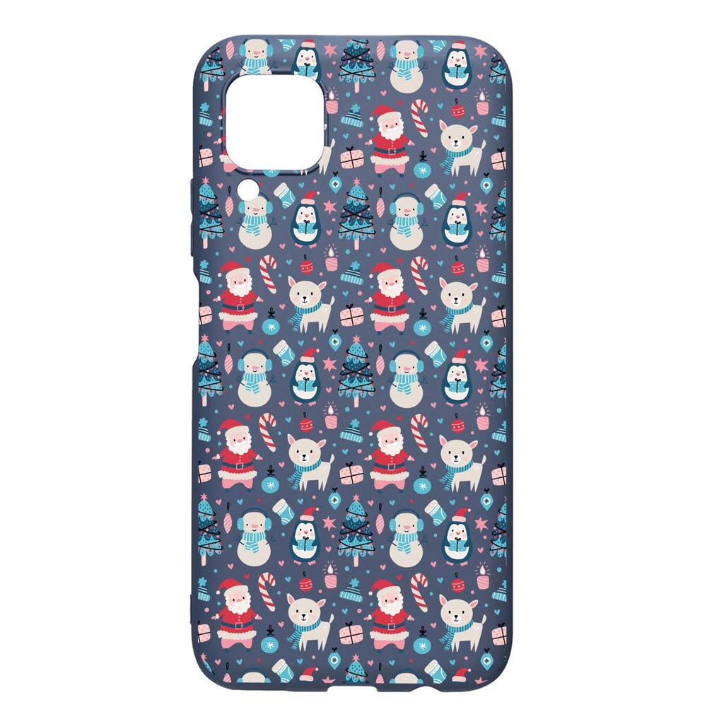 Husa Silicon Compatibila Cu Huawei P40 Lite, Christmas Ornaments, rezistenta la uzura, anti-alunecare, AlaskanBlue, AB876