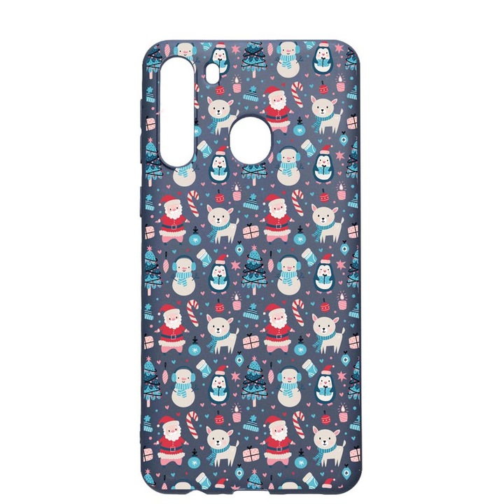 Husa Silicon Compatibila Cu Samsung Galaxy A21, Christmas Ornaments, rezistenta la uzura, anti-alunecare, AlaskanBlue, AB876