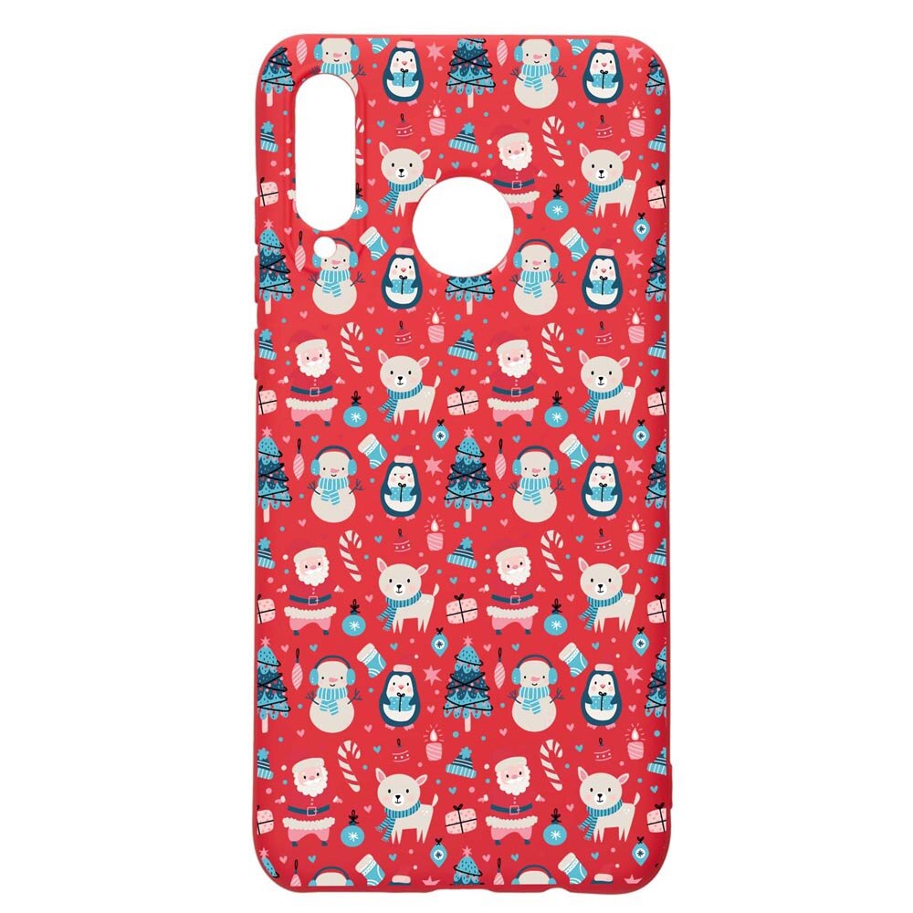 Husa Silicon Compatibila Cu Huawei Y6p, Christmas Ornaments, rezistenta la uzura, anti-alunecare, Red, R876