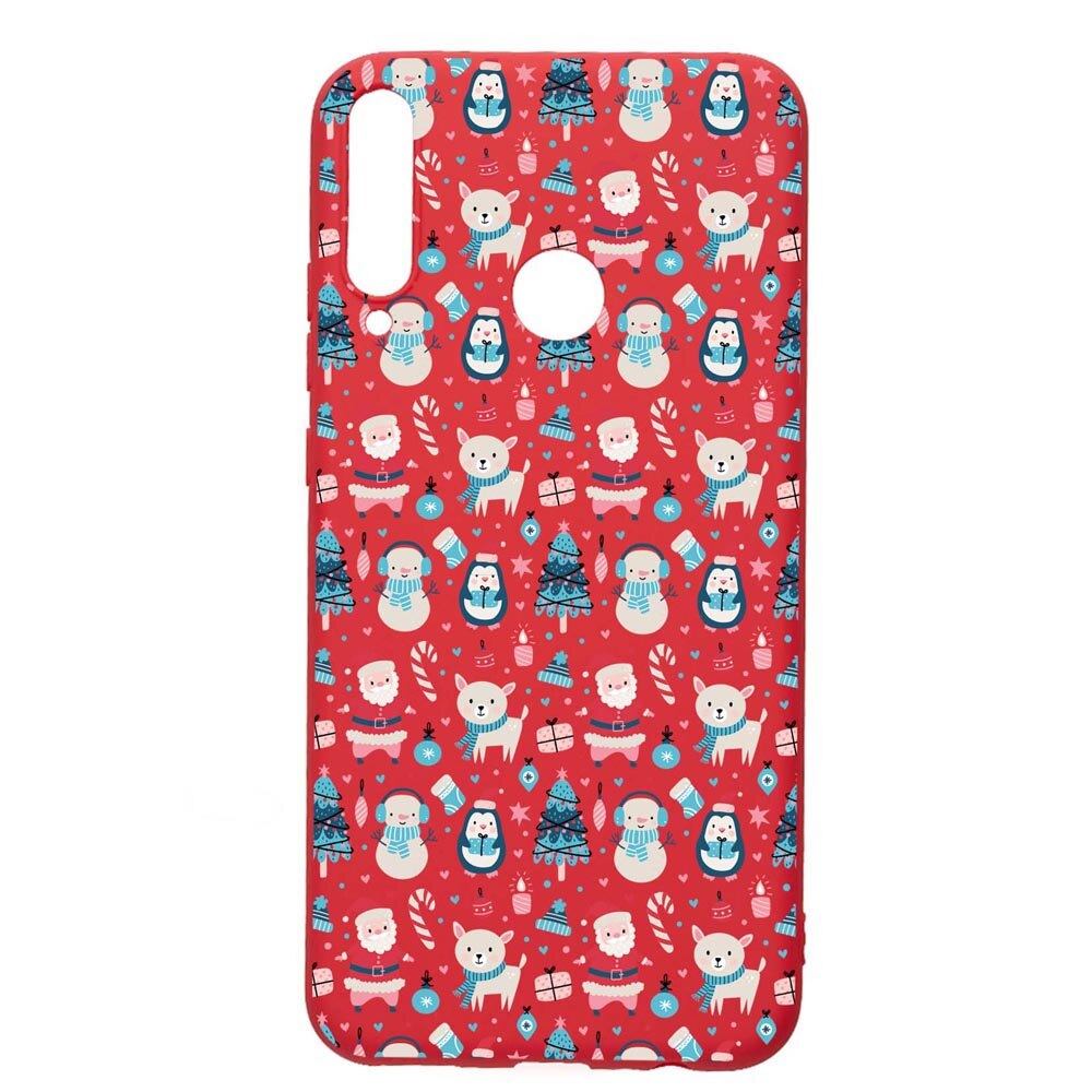 Husa Silicon Compatibila Cu Huawei P40 Lite E, Christmas Ornaments, rezistenta la uzura, anti-alunecare, Red, R876