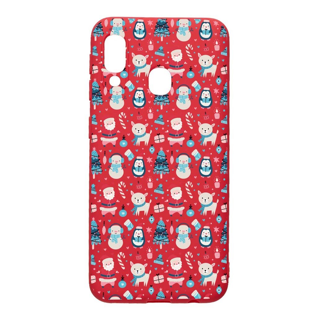 Husa Silicon Compatibila Cu Samsung Galaxy A20e, Christmas Ornaments, rezistenta la uzura, anti-alunecare, Red, R876