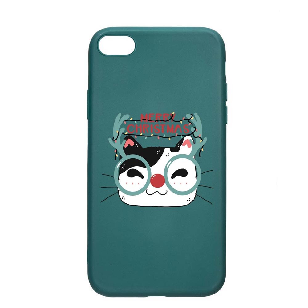 Husa Silicon Compatibila cu Apple iPhone SE 2 / iPhone 8 / iPhone 7, I Want To Be Rudolph, rezistenta la uzura, anti-alunecare, ForestGreen, FG877