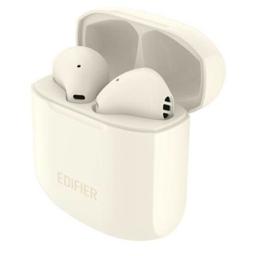Casti wireless, Edifier, TWS200 Plus, Crem, In-Ear, TWS, Bluetooth 5.2, Raza 10 m, aptX, Rezistenta la apa IP54, Tehnologie CVC 8.0
