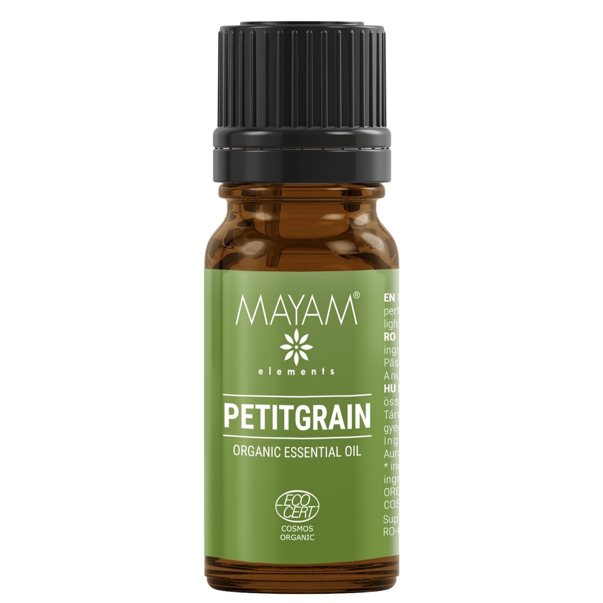 Ulei esential de Petitgrain Bio, Ecocert / Cosmos, 10 ml, MAYAM