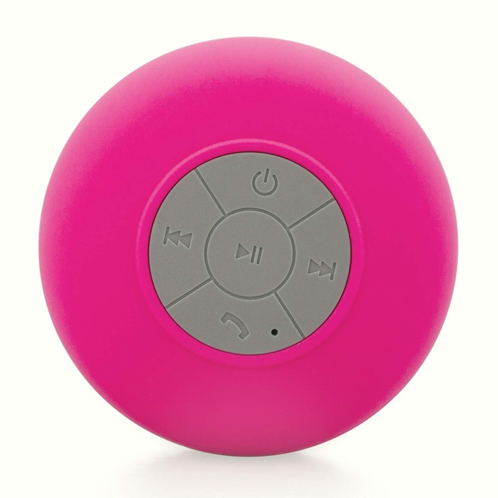 Mini boxa portabila cu Speaker si Bluetooth rezistenta la apa BTS-06, Smartic®, roz