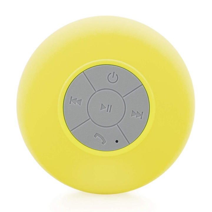 Mini boxa portabila cu Speaker si Bluetooth rezistenta la apa BTS-06, Smartic®, galben