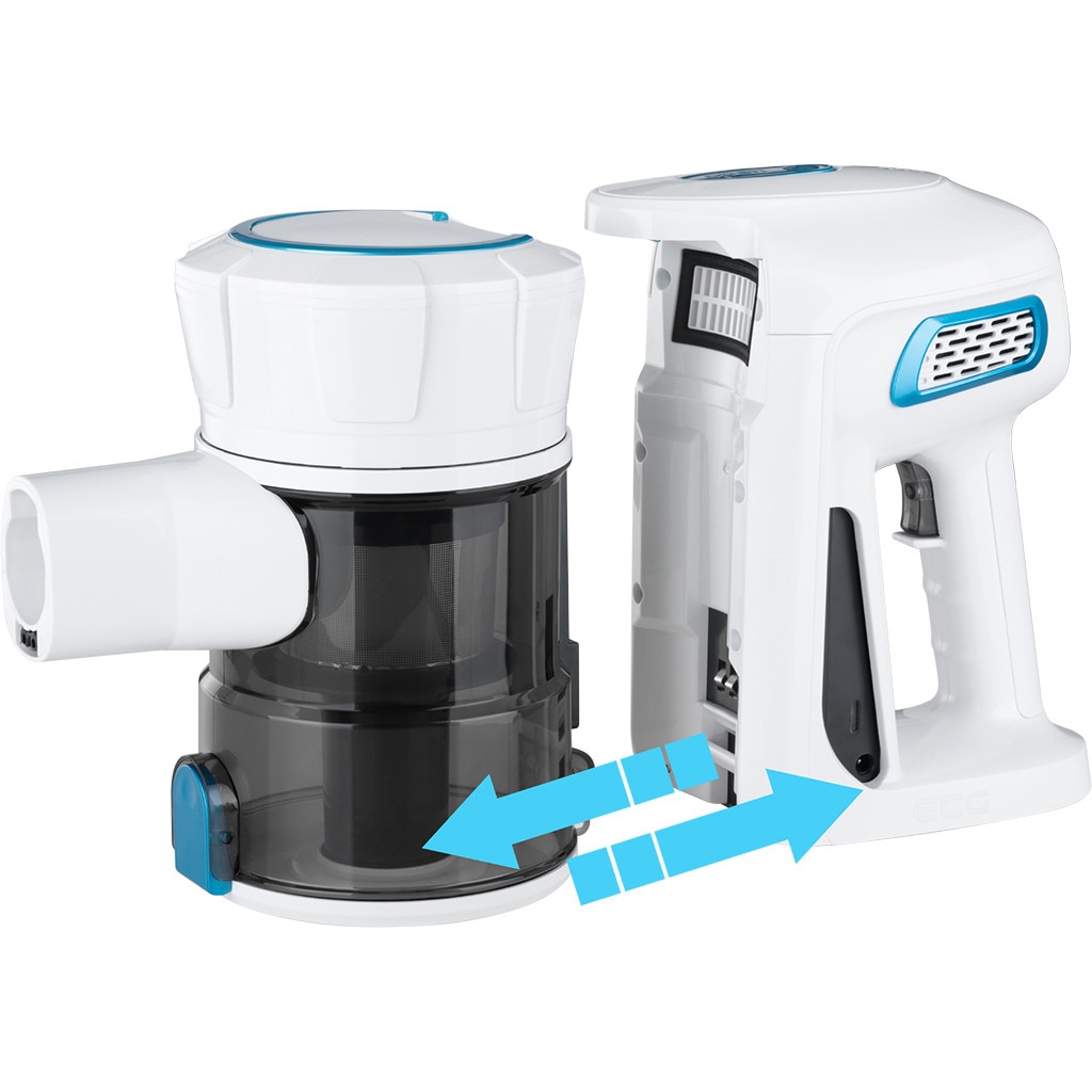 Aspirator vertical portabil 2 in 1 ECG VT 5220 Flex Clean, Cyclone, 22.2 V Li-ion, 150 W, HEPA H12