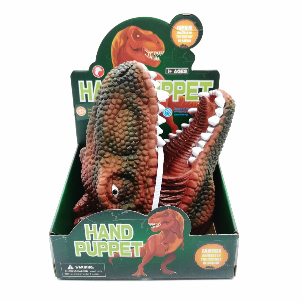 Jucarie pentru Teatru de Papusi, Hand Puppet, Cap de Dinozaur T-Rex, 15 cm, Vision®