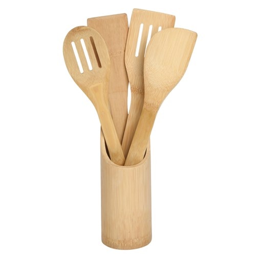 Ustensile gatit Bremen Cooking Time, 5 piese bambus 100%, Ø8,2 x 30 cm