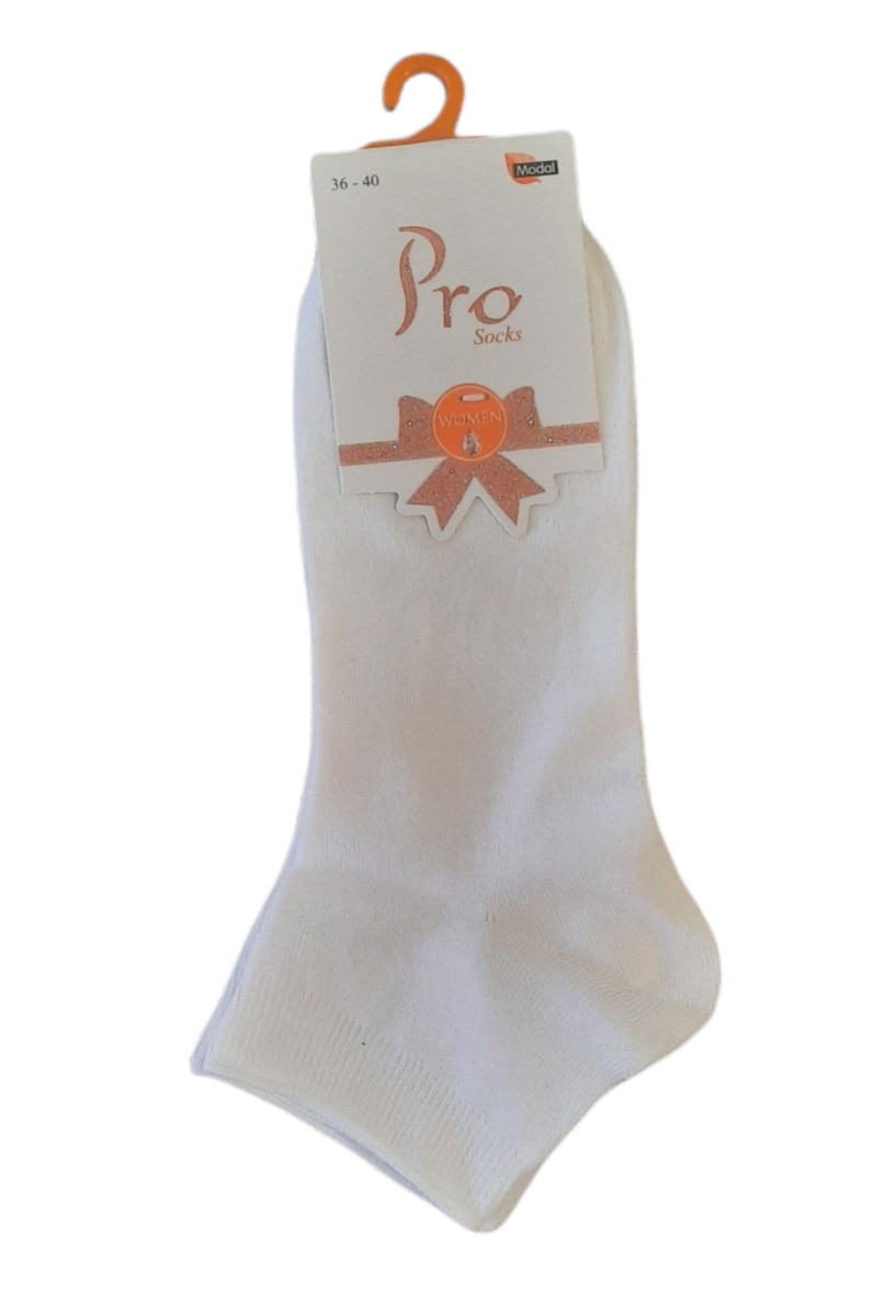 Set 5 perechi sosete scurte dama,PRO, modal, alb, 36-40 EU