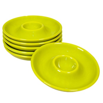 Set 6 suporturi de ou, model farfurie, Cesiro, Ø 12 cm, Verde Mar Set 6 suporturi de ou, model farfurie, Cesiro, Ø 12 cm, Verde Mar