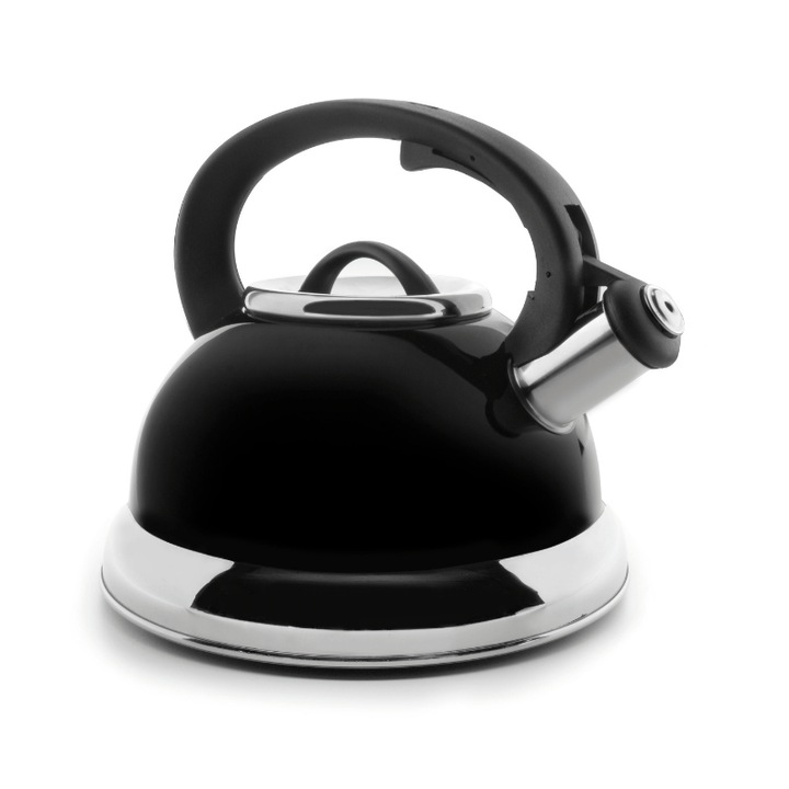 Ibric din inox cu fluier NEGRO, 2.5 litri