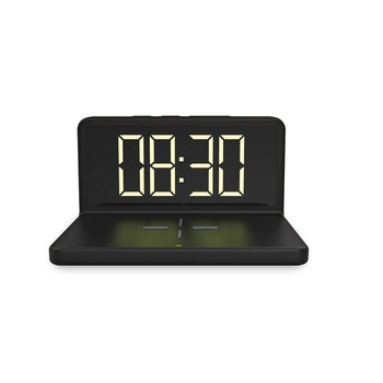 Ceas digital cu alarma si incarcare wireless pentru smartphone, 140 x 98 x 75 mm, Negru, TCL-BBL3481 Ceas digital cu alarma si incarcare wireless pentru smartphone, 140 x 98 x 75 mm, Negru, TCL-BBL3481