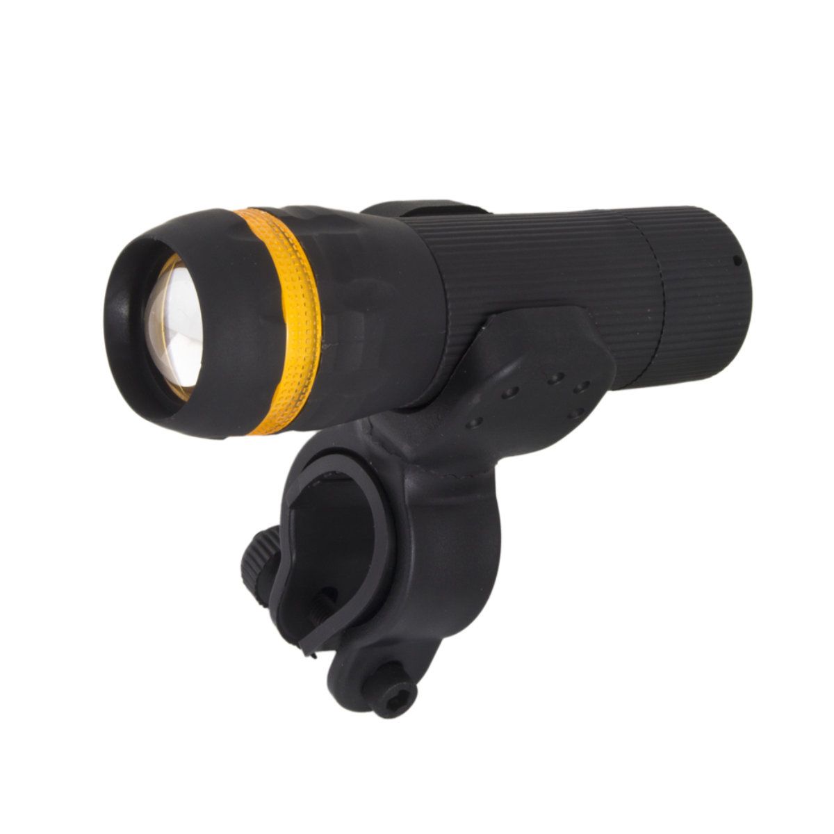 Lanterna cu LED pentru bicicleta, montare pe ghidon, 1W, 100 lumeni, zoom reglabil, 3 x AAA, Negru Galben, TCL-BBL3473