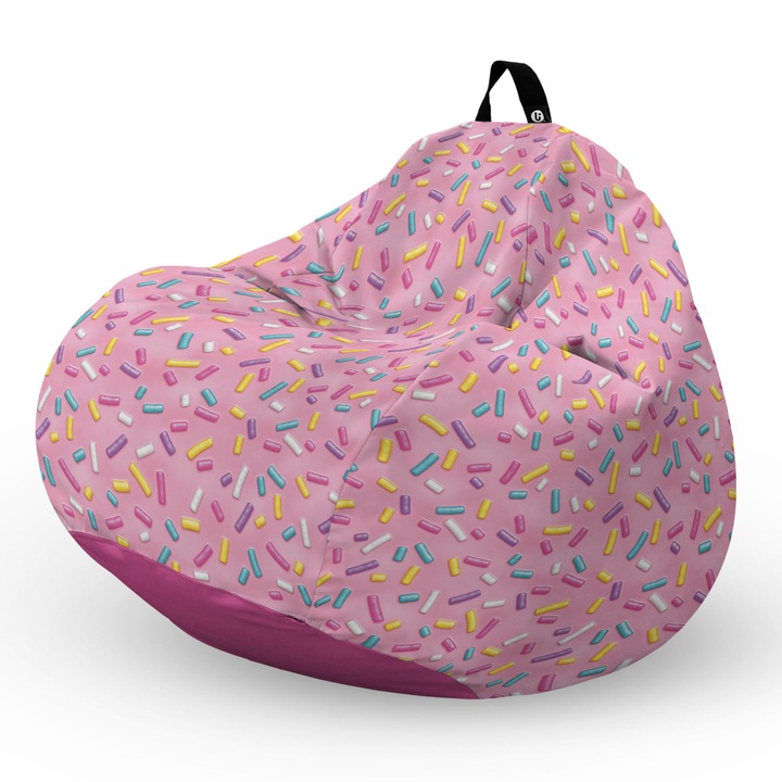 Fotel Updeco Pouf Babzsákfotel, Körte L típus, vízálló, szobai/szabadtéri, belső táska, fogantyúval, 90 x 80 x 60 см, mázas permetek