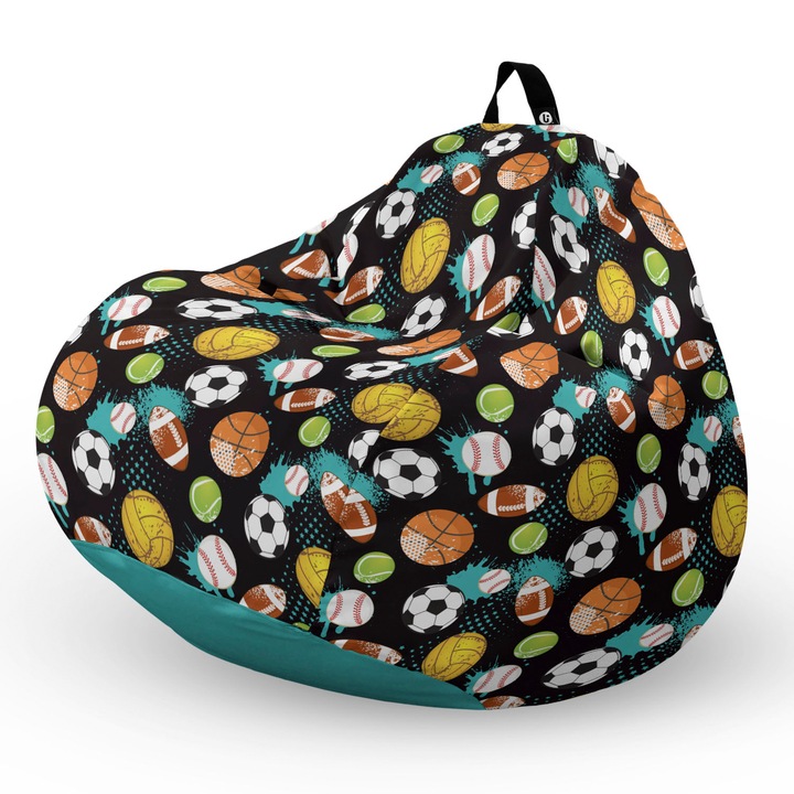 Fotel Updeco Pouf Babzsákfotel, Körte L típus, vízálló, szobai/szabadtéri, belső táska, fogantyúval, 90 x 80 x 60 см, Fotel labdák