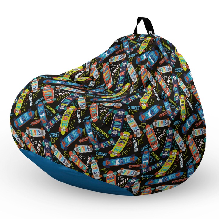 Fotel Updeco Pouf Babzsákfotel, Körte L típus, vízálló, szobai/szabadtéri, belső táska, fogantyúval, 90 x 80 x 60 см, Fotel korcsolya