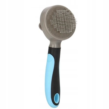 Perie, pentru ingrijire caini si pisici cu autocuratare, negru si gri, 20x10 cm Perie, pentru ingrijire caini si pisici cu autocuratare, negru si gri, 20x10 cm