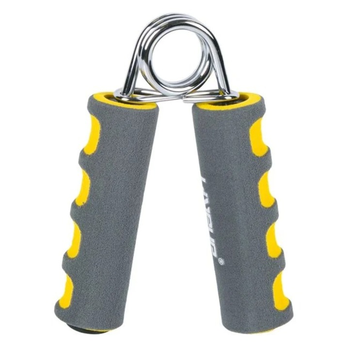 Set 2 x flexor antebrat Qizo, din otel cu manere spuma, Gri/Galben