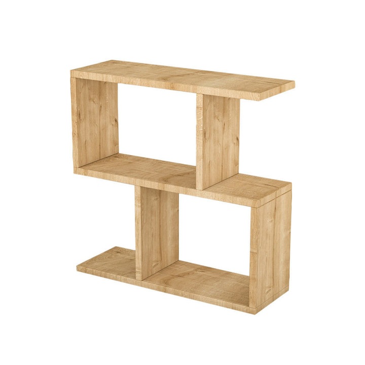 Конзола Kalune Design 854KLN2804, 60х60 см, 3 нива, Меламиново покритие, Кафяв