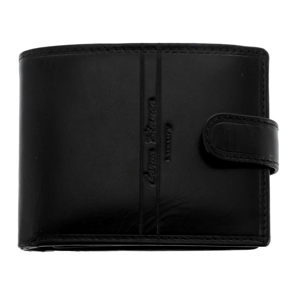 Portofel Barbatesc Piele Corvo Luxury Negru 12 cm
