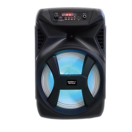 Boxa Activa Portabila de 150 W, Bluetooth, Microfon, Telecomanda, Lumini LED, Sensibilitate 99 dB, Difuzor 8 ", Moderna, Negru