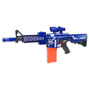 Pusca Mitraliera electrica de jucarie, cu gloante de spuma, pentru copii, LeanToys, 4806 Pusca Mitraliera electrica de jucarie, cu gloante de spuma, pentru copii, LeanToys, 4806