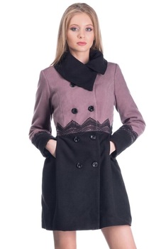 Palton dama ,Per Donna,culoare mov cu negru,marime 40 RO Palton dama ,Per Donna,culoare mov cu negru,marime 40 RO