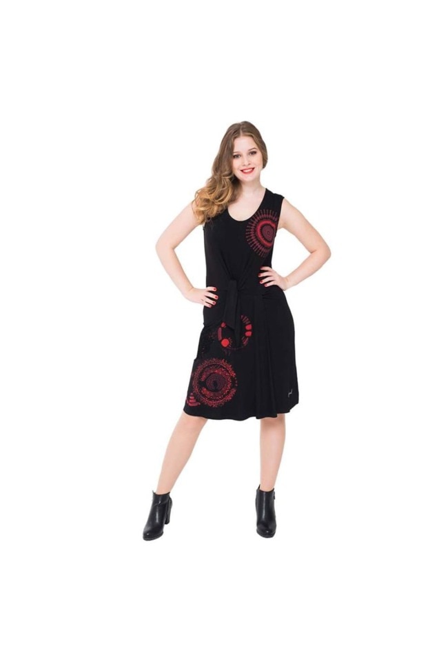 Rochie Encarna cu imprimeu mandale, Negru, S