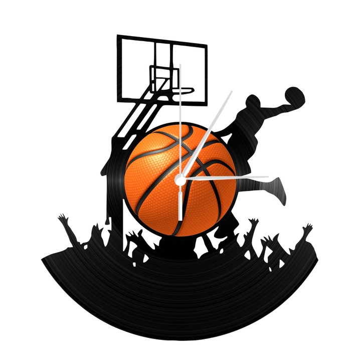 Спортен винилов стенен часовник - Баскетбол