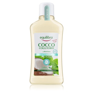 Apa de gura cu Ulei de Cocos, Produs pentru igiena orala, Equilibra, 500 ml Apa de gura cu Ulei de Cocos, Produs pentru igiena orala, Equilibra, 500 ml